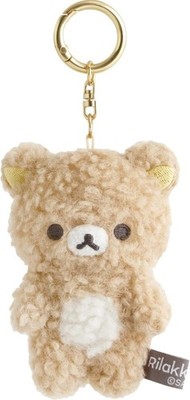 San-X Character Rilakkuma Mokomoko Fluffy Hanging Plush Keychain Basic Rilakkuma