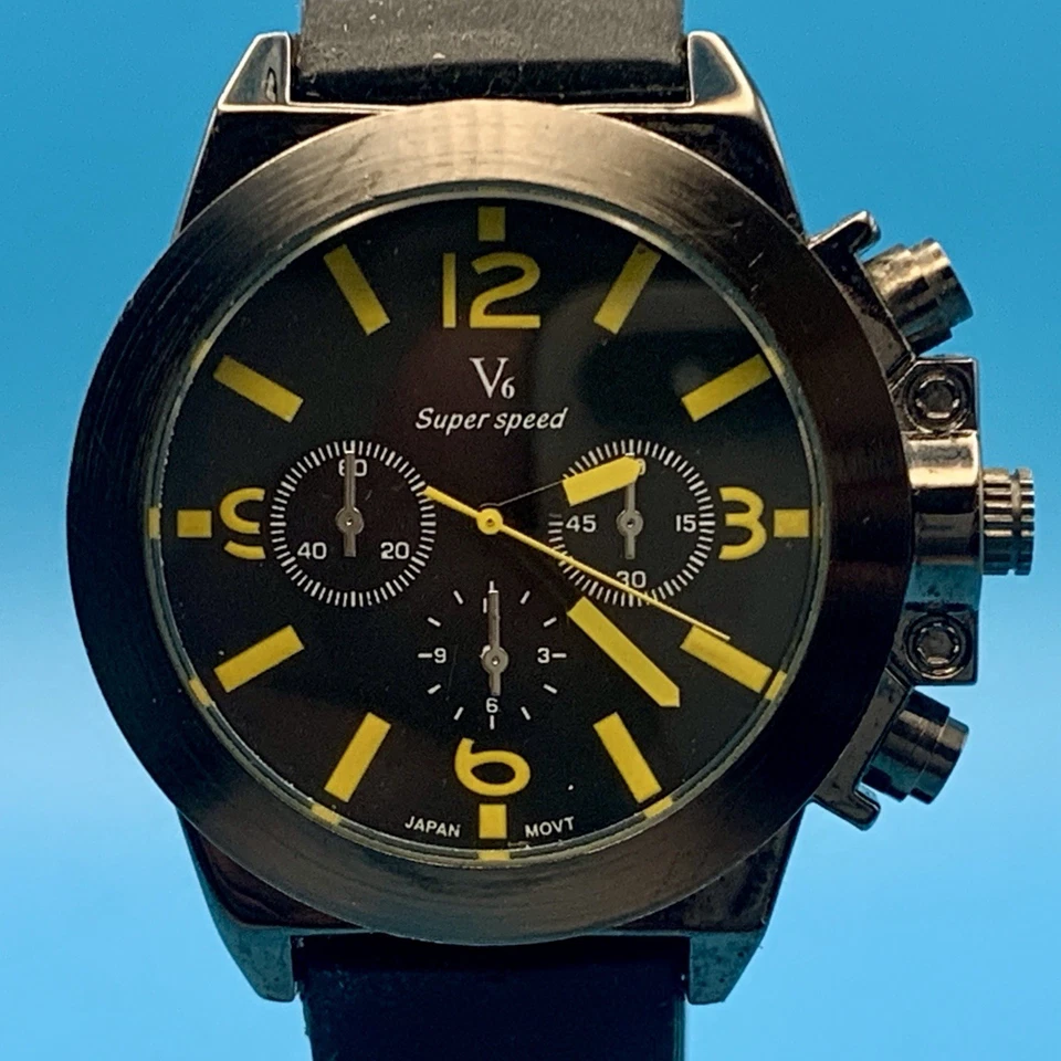 V6 SUPER SPEED V0087 Men’s Quartz Fashion Wristwatch Faux Multi Dials Working - Image 2 of 4