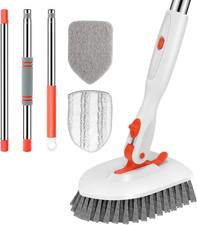 Tile Tub Scrubber Brush 3-In-1 Shower Scrubber with Long Handle