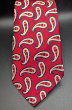 T HARRIS LONDON tie Mens Red Paisley 100% Silk Tie MADE IN USA