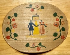 Vintage SHULTON Old Spice Early American Balsa Box W/ 49 Old Wood Thread Spools