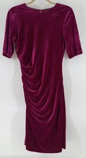 Vince Camuto Women's Burgundy Velvet Dress With Flattering Waist Sz. 10