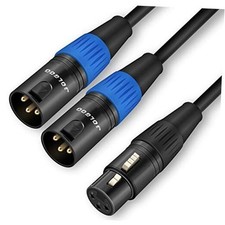 XLR Splitter - Female to Dual Male Y Cable 1.6 Feet XLR Female to Dual XLR Male