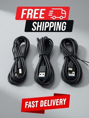3x USB-A to USB C Type-C Fast Charging Data SYNC Charger Cable Cord 6FT Black