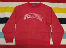 VTG 80s 90s Champion USA University Of Wisconsin Faded Thin Sweatshirt M