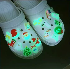 30pcs Lumious Christmas Shoe Charms for Crocs Accessories Holiday Fun Cute Swag