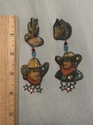 VINTAGE ENAMEL KITSCH COWBOY  DANGLE 80s EARRINGS!  — photo 6