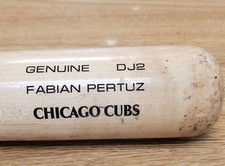 Fabian Pertuz Game Used Cracked Bat Chicago Cubs