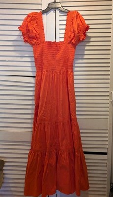 tory burch smocked midi dress Printed Cotton Smocked Dress: Women's Designer Dresses