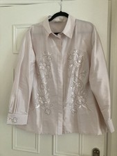 Ann Harvey Size 22 100% Silk Occasion Top In Very Pale Pink. NWT