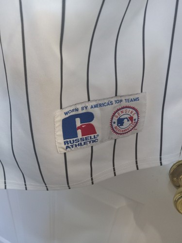 Florida Marlins MLB Russell Athletic Vintage Pinstripe Stitched Jersey XL Stains - Picture 13 of 18