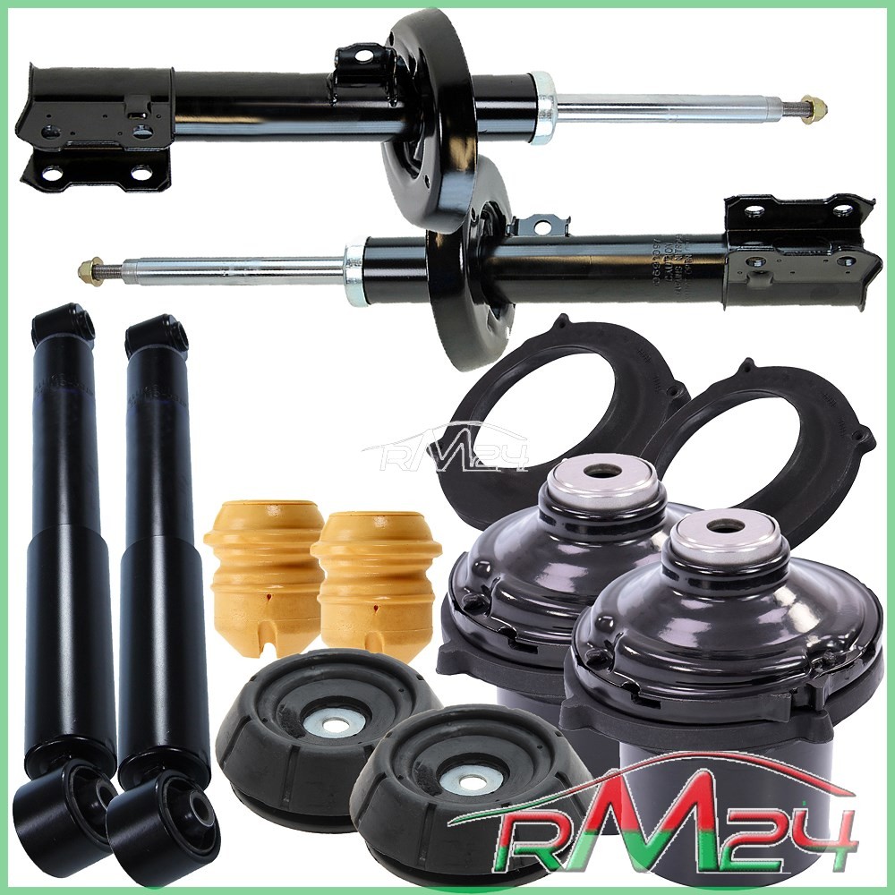 KIT SOSPENSIONI AUTO 4 AMMORTIZZATORI + SUPPORTI + CUSCINETTI + PARAPOLVERI – A