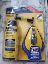 Irwin 64494LP Strait-Line 100' Chalk Line Reel Combo Set With Chalk & Line Level