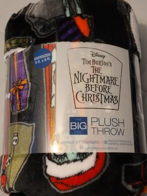 New The Big One Nightmare Before Christmas Plush Throw Blanket 5ft.x 6ft. 