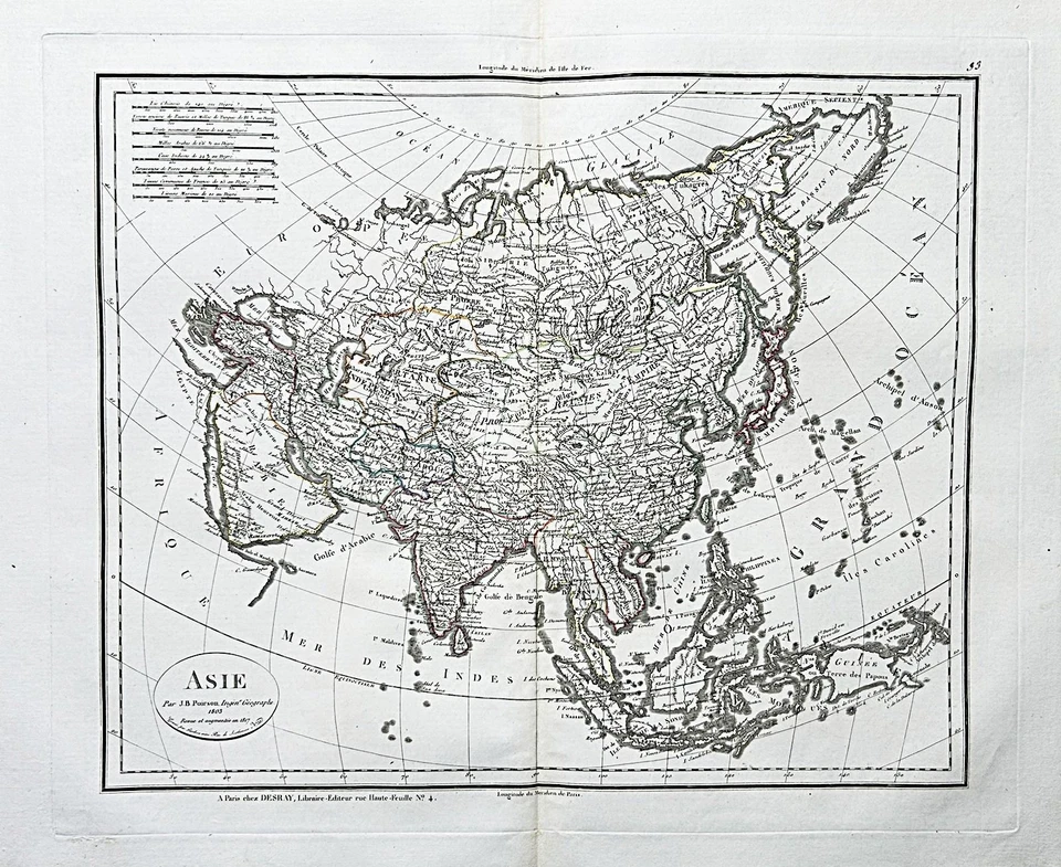 Asia China Japan Arabia India Philippines Korea map Karte Poirson 1817 - Bild 1 von 1