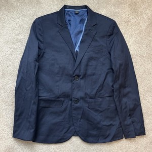 J Crew Crewcuts Ludlow Blazer Boys 12 Navy Blue Wool Cotton Formal Event Wedding