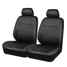 Universal Pu Leather Car Seat Covers Front Seats only, Two Front All Black