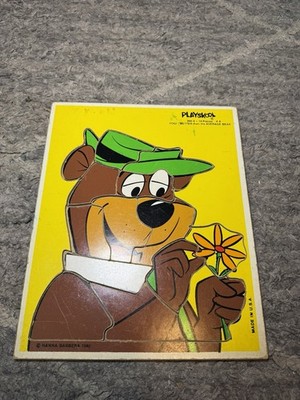 Playskool Wooden Puzzle  1980 YOGI Better Than the Average Bear 340-6 14 Pcs VTG