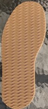 Shoe Repair replacement sole, 1 pair, wavy design, 4mm, 332 x 128mm, TAN