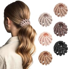 6Pcs Small Bird Nest Magic Hair Clips Hair Nest for Bun Ponytail Neutral