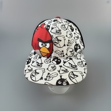 Angry Birds Youth Hat Cap Red Bird with Black White Graffiti Front Black Poly