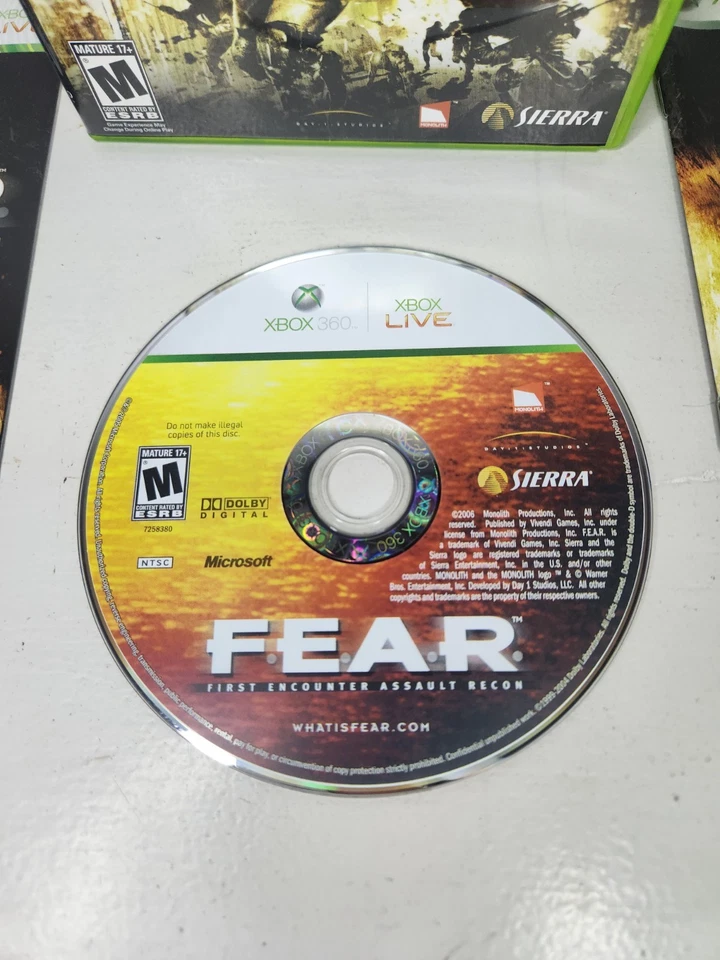 F.E.A.R.: First Encounter Assault Recon (Microsoft Xbox 360, 2006) - CIB Tested - Image 2 of 4