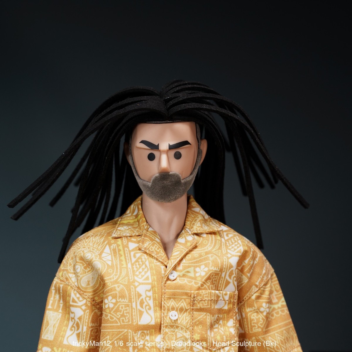 trickyman12 1/6 action figure Dreadlocks Head sculpture (Black
