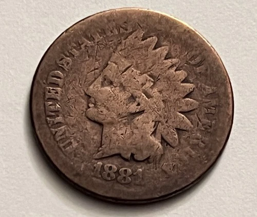 1881 Indian Head Cent 19th Century US Copper BN480