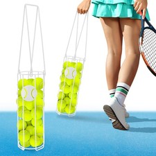 Cylindrical Tennis Ball Hopper Collector Pickleball Balls Retriever Basket Te...