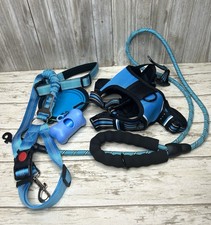 Dog Harness Set Size Medium Complete Walking Kit Blue