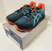 ASICS Men’s Gel Scram 2 Shoes in Black / Horizon Blue / Orange, Size 11