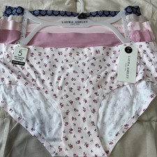 Laura Ashley Size Large Panties Briefs Underwear 5 Pack Floral Pink Blue