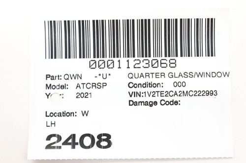 2020 - 2024 VOLKSWAGEN ATLAS Quarter Glass/window Lh 3cm-845-041-b-nvb - Picture 12 of 12