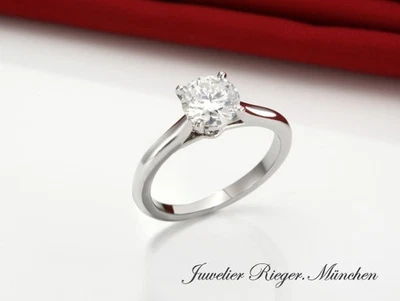 Cartier Solitär Ring 1895 Platin 950 Diamant 0,83 ct. Gr. 52 Alter 2020 Brillant - Bild 1 von 4