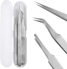 Precision Tweezers Set Stainless Steel Extra Fine Tip Tools