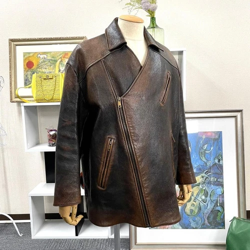 Blouson cuir PRADA 21FW oversize S #QO3UXJ