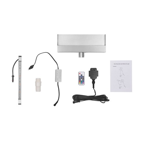 Striscia luminosa led multicolore fuoriuscita cascata fontana piscina 12 pollici con telecomando - Foto 16 di 16