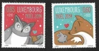 Luxembourg 2014 christmas Noel Unique Unusual Flock Paper Stamps 2v MNH