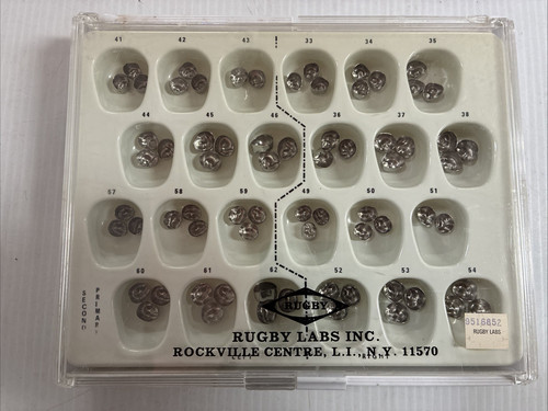 RUGBY LABS INC. Set of 70 SECOND PRIMARY MOLAR CROWNS in Case