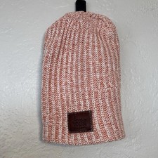 Love your Melon Orange Cuffed Style Knit Beanie 100% Cotton Made in USA