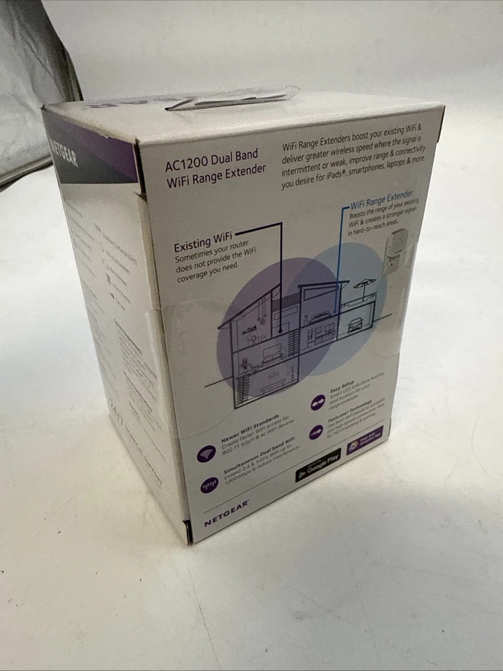 NETGEAR AC1200 WiFi Range Extender - White, Model # EX6110, New In Box - Image 3 of 4