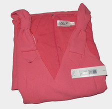 Eliza J Shift Dress Womens Pink Bow Shoulder Sleeveless V Neck Back Zip, Size 4