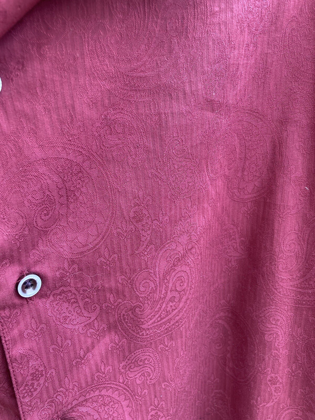 Men's Robert Graham Maroon Solid Button-Down Shir… - image 12