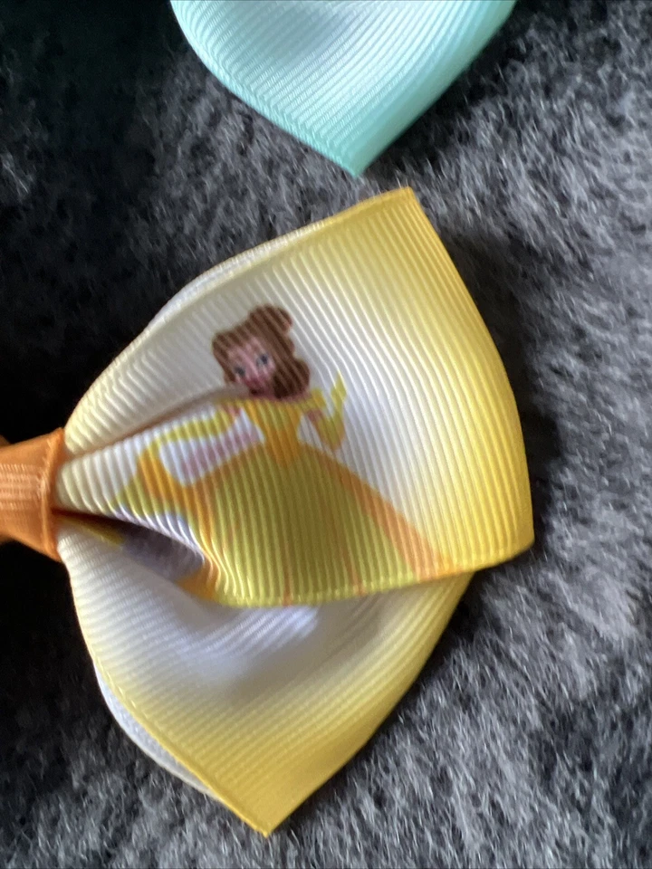 7 Piece Girls Hair Bow Clips With Disney Princesses - Image 4 of 4