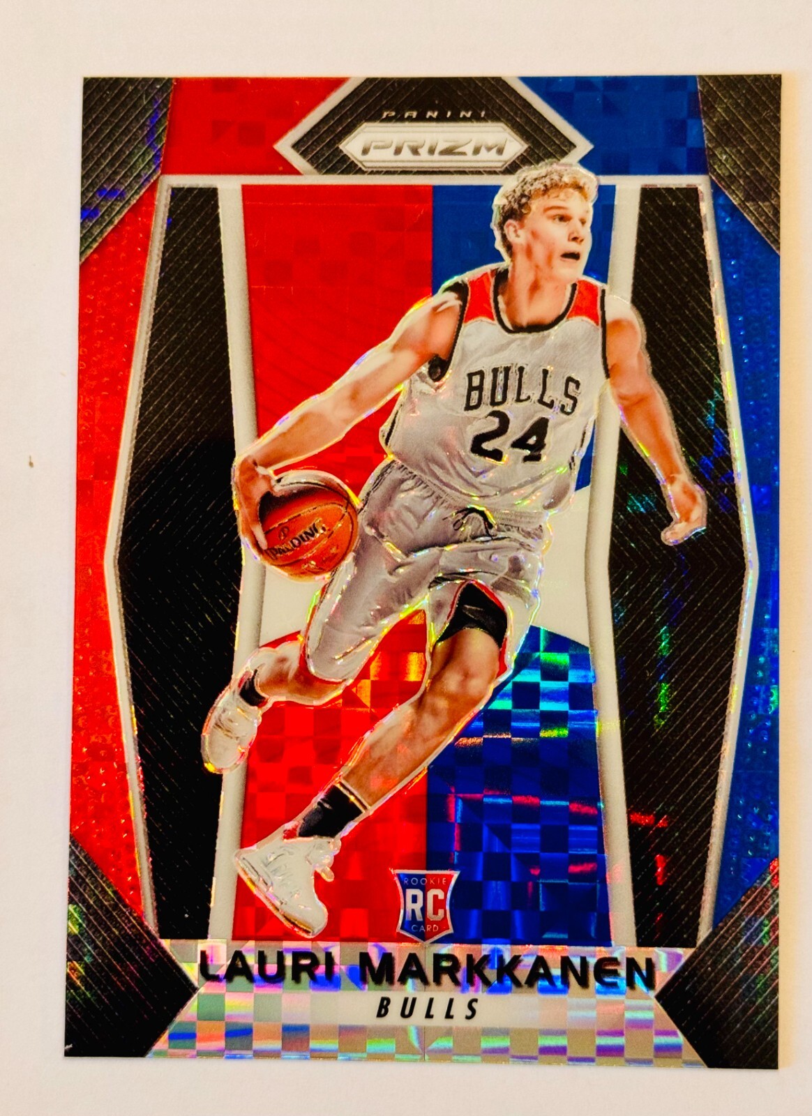 Lauri Markkanen 2017-18 Panini Prizm Rookie Card RWB Red White Blue Prizm