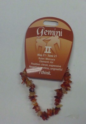 ZODIAC ASTROLOGY AGATE STONE BRACELET GEMINI  5/21-6/21 ENERGY STONES