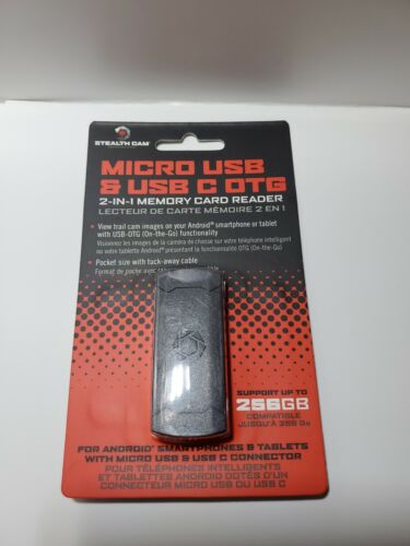 Stealth Cam Android Devices Micro USB & C OTG Memory Card Reader 256GB - Picture 3 of 6