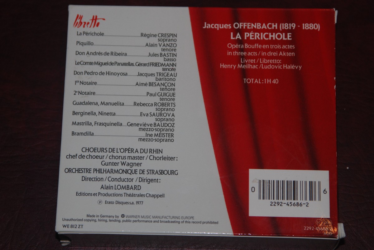 【中古】 Offenbach オッフェンバック / La Perichole Hlts : Lombard / Strasbourg.po, Crespin, Vanzo, Bastin, Etc OFFENBACH La Périchole - 4 sur 4 - Crespin, Vanzo, Bastin