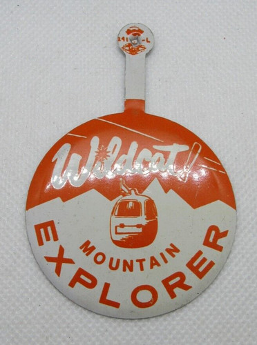 WILDCAT MOUNTAIN EXPLORER Skiing Ski Pin Pinback NEW HAMPSHIRE Souvenir Travel