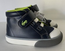 NEW SEE KAI RUN Basics Toddler Belmont II Sneakers Shoes Navy Lime SZ Toddler 4